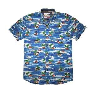 Jam Session Men's XL Slim Fit Tropical Sailboat Print  Button Down Shirt